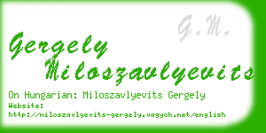 gergely miloszavlyevits business card